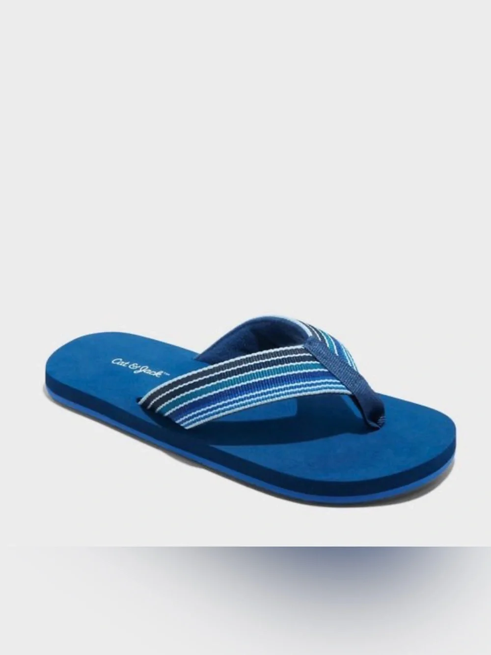 Cat & Jack Kids' Jami Flip Sandals, Large - Navy Blue New with Tag
